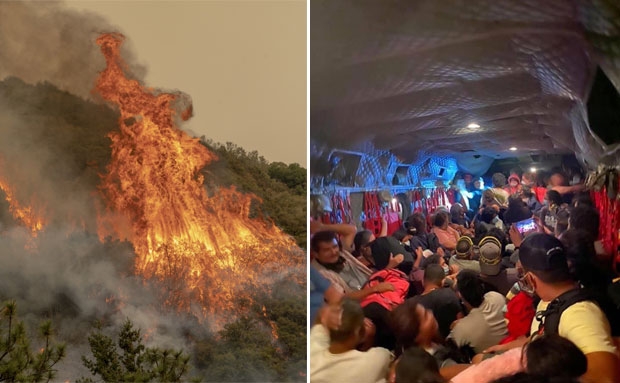 4일 저녁 시에라 국유림에서 시작된 산불은 프레즈노 지역까지 휩쓸며 규모를 키웠다. 일대에는 대피 경보가 내려졌고, 야영객과 주민은 치누크 헬기를 타고 긴급히 현장을 빠져나갔다./사진=AP 연합뉴스