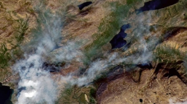 지난 7월 그린란드에서 촬영된 화재 모습