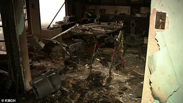 불이 나 전소한 할아버지의 방.(사진=KMGH)