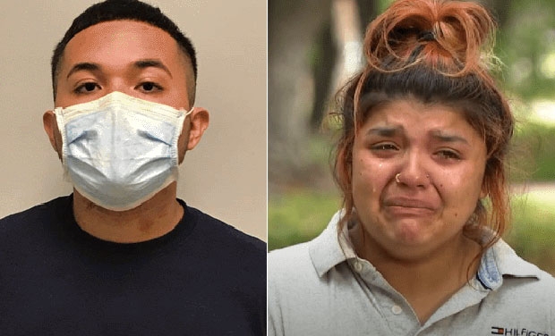 경찰은 3살 남아에게 대마초를 피우게 한 혐의로 지난 10일 라리사 콘트레라스(18, 오른쪽)와 그녀의 남자친구 토마스 레이 에스퀴벨(19, 왼쪽)를 체포했다.