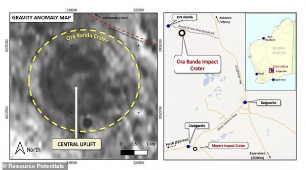 서호주 골드필즈 광업도시 오라반다 외곽 개인 금광에서 최근 금을 캐기 위한 시추 작업 중에 운석공의 존재한다는 증거가 나왔다.(사진=리소스 포텐셜스)