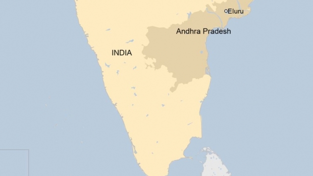 정체불명의 질환이 급속도로 퍼지고 있는 인도  안드라프라데시주의 엘루루 지역
