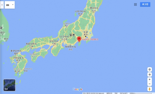 아와시마 마린파크의 위치를 나타낸 지도.(사진=구글맵)