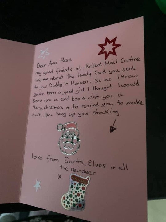 산타가 에바로즈에게 보낸 크리스마스 카드.