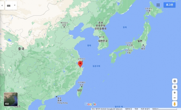 중국 동부 저장성 위야오시의 위치를 나타낸 지도.(사진=구글맵)