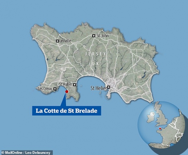 영국령 저지섬에 있는 동굴 라코트 드생브렐라드(La Cotte de St Brélade)의 위치를 나타낸 지도.(사진=메일온라인) 영국령 저지섬에 있는 동굴 라코트 드생브렐라드(La Cotte de St Brélade)의 위치를 나타낸 지도.(사진=메일온라인)