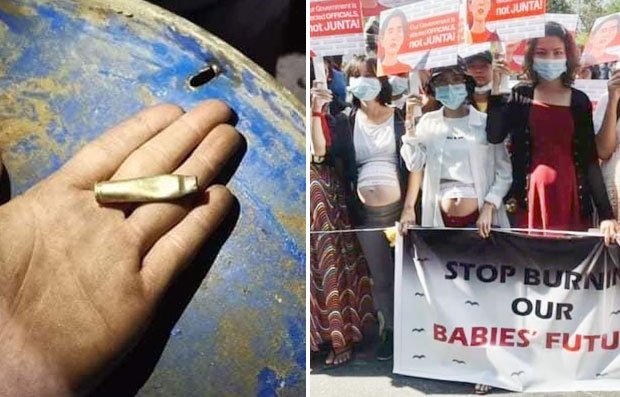 군부의 강경 진압에도 미얀마 시민들의 쿠데타 반대 시위는 계속되고 있다./사진=트위터