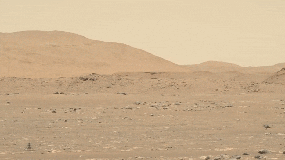 인저뉴어티의 3차 비행 당시의 모습. 퍼서비어런스가 촬영했다.