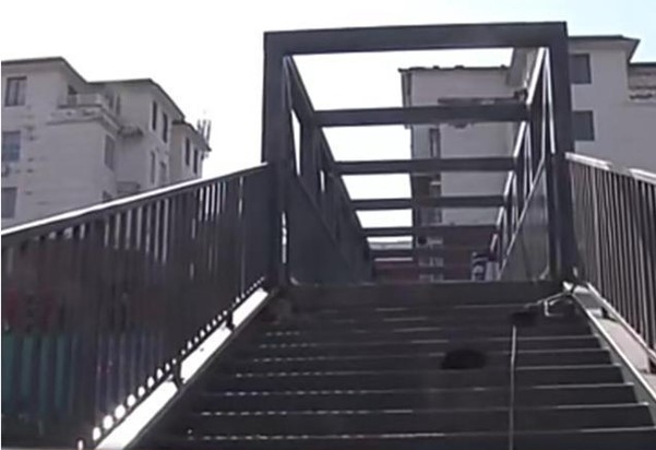 중국의 학부모 한 명이 전액 사비를 들여 학생들을 위해 설치한 육교