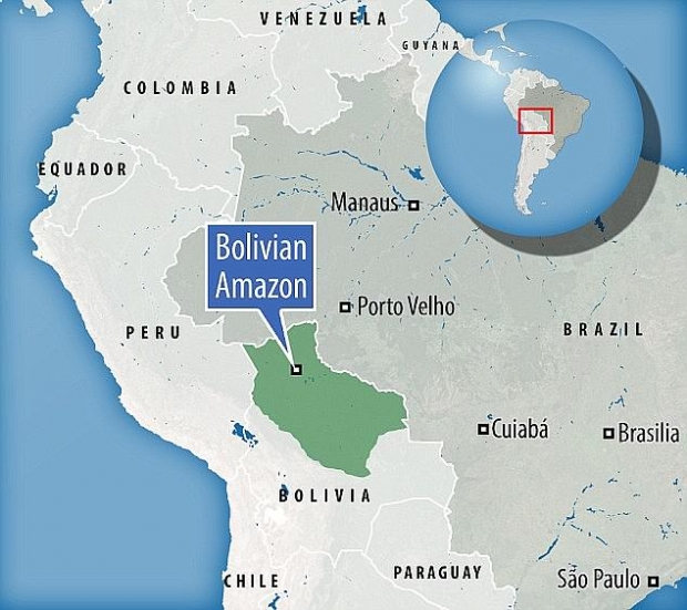 치마네이족의 거주 지역을 나타낸 지도.