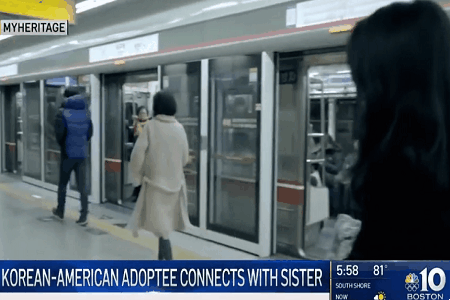 한국에서 만나 서로를 껴안으며 눈물을 흘리는 한인 입양 자매