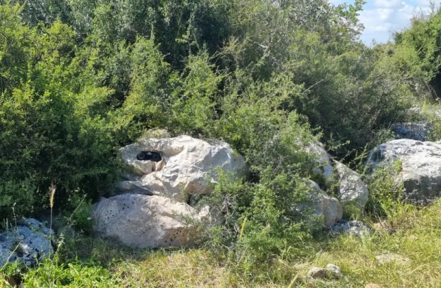 이스라엘군 병사가 지형 지물과 위장막을 이용해 은폐한 모습.(사진=마야 마깃/미디어라인)