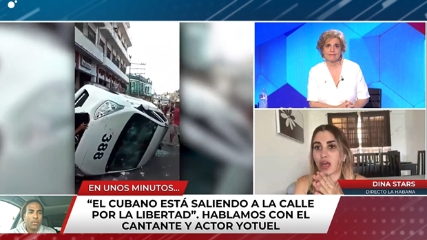 ‘디나 스타스’로 알려진 유튜버 디나 페르난데스는 13일 현지 방송국 쿠아트로와 11일 벌어진 대규모 반정부 시위 관련 생방송 인터뷰를 진행했다. 비대면 화상 인터뷰로 진행된 방송에서 페르난데스는 “사람들이 죽어나가고 있다”며 국제 사회에 도움을 요청했다.