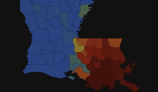 미국 정전상황 집계 사이트 ‘파워아우티지’에 따르면 30일 현재 루이지애나 100만6861곳이 정전에 시달리고 있다. 지도상 루이지애나 전역에 빨간불(정전 의미)이 들어와 있다.