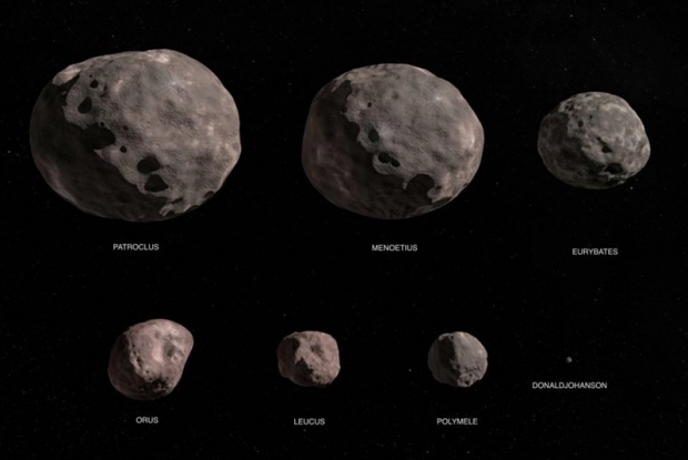 루시가 탐사 예정인 소행성들의 모습. 사진=NASA