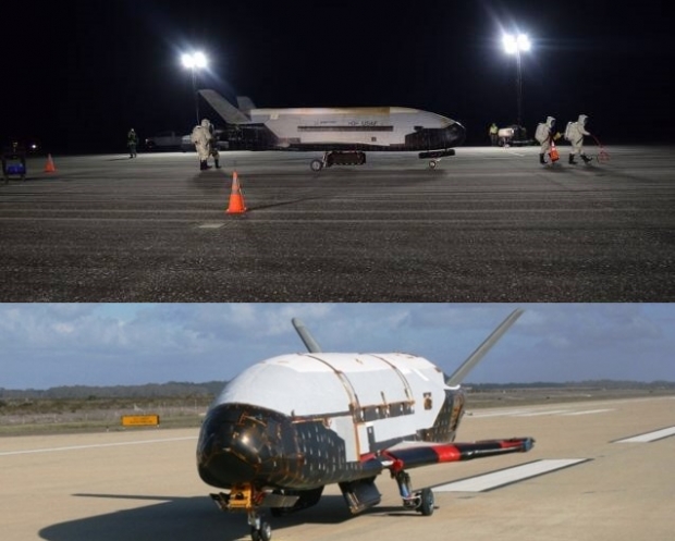 과거 임무에서 지구로 귀환한 X-37B의 모습. 사진=미 공군