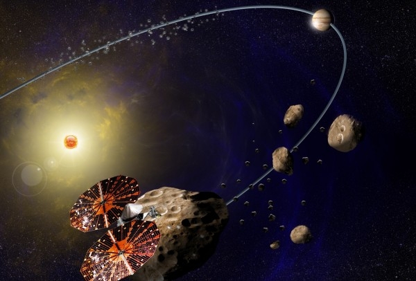 탐사선 루시의 탐사 과정을 나타낸 가상 그래픽.(사진=NASA)