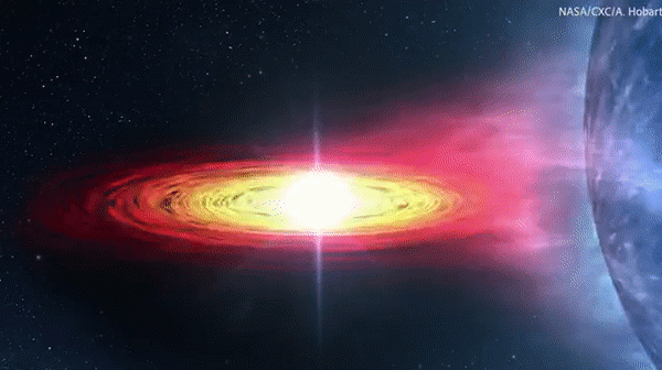 외계행성이 항성의 천체면을 통과할 때 엑스선이 감소하는 현상을 이미지로 나타낸 영상.(사진=NASA/CXC/A. Hobart)