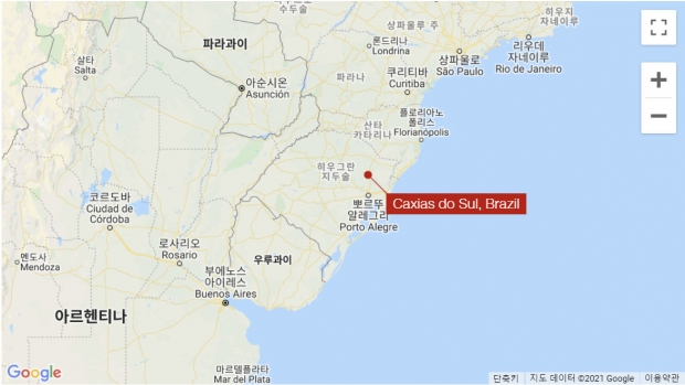 브라질 남부 히우그란지두술주 카시아스두술 지역을 나타낸 지도.(사진=구글맵)