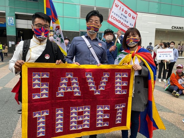 티베트 항거 63주년을 기념해 대만에서 진행된 평화 시위 모습./대만티베트인권연합 트위터