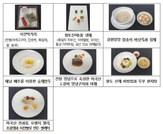 이번 한미 정상회담 만찬 때 제공된 음식들