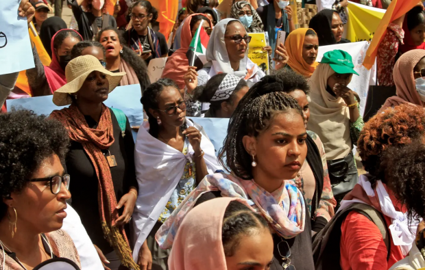 여성 인권 신장을 위해 모인 수단 여성들 자료사진