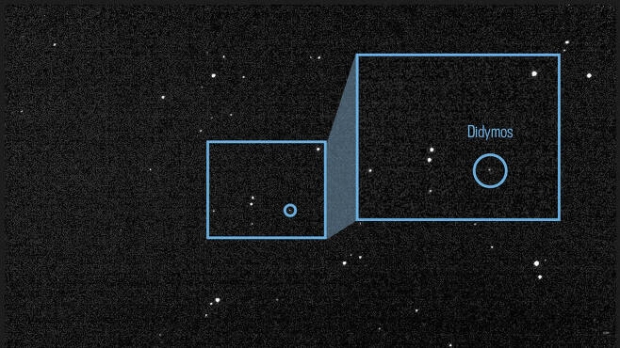 DART 우주선이 포착한 소행성 디디모스(Didymos)의 모습. 사진=NASA JPL DART Navigation Team DART 우주선이 포착한 소행성 디디모스(Didymos)의 모습. 사진=NASA JPL DART Navigation Team