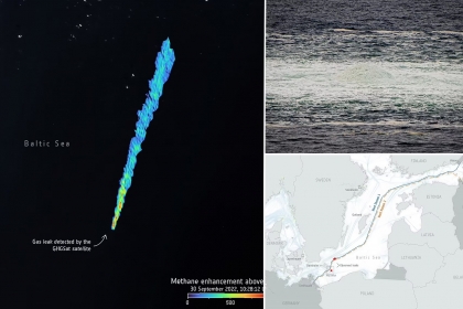 [포착] 러 해저 가스관 누출 위성 포착… “매시간 석탄 90t 태운 것 맞먹어”