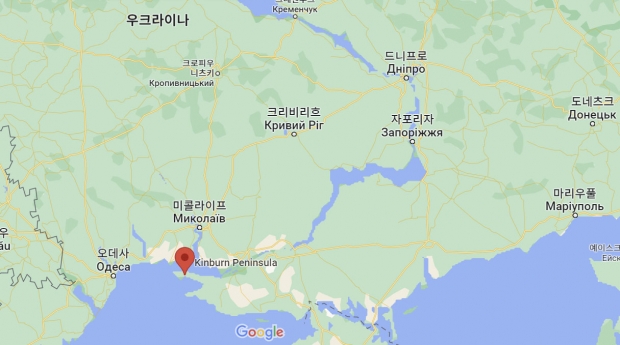 킨부른 반도 위치를 나타낸 지도. / 사진=구글맵