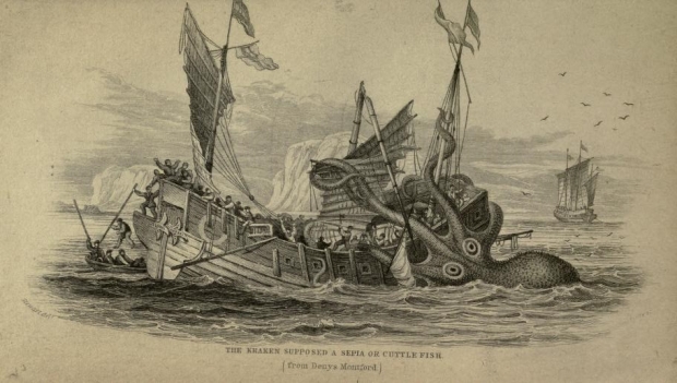 신화 속 크라켄의 그림으로 나타낸 삽화 / 사진=Lizars, W. H. 1788-1859 , engraver, Public domain, via Wikimedia Commons