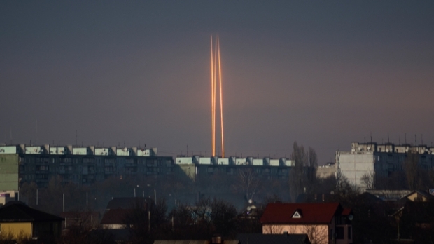 러시아에서 발사되는 미사일이 뿜어내는 화염. / 사진=AP 연합뉴스