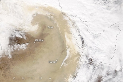 [포착] 우리나라도 덮친 중국발 황사…NASA 위성에 잡혔다