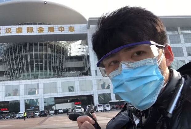 우한 코로나 상황을 알리다 옥고를 치른 천추스의 모습