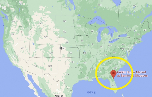 미국 플로리다 해변 도시 넵튠 비치에 있는 퍼블릭스 슈퍼마켓의 위치를 나타낸 지도. / 사진=구글맵