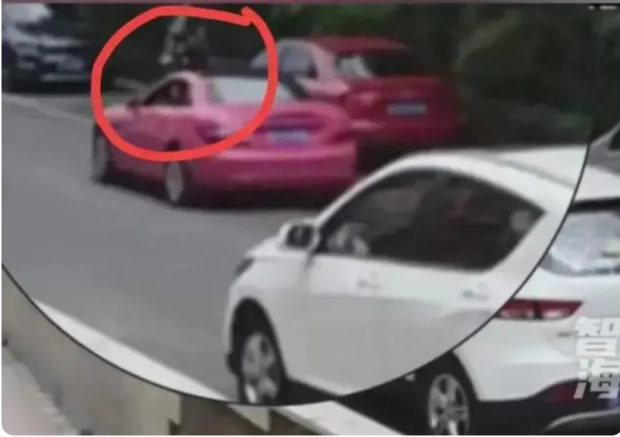 중국 산둥성의 한 고급 아파트 단지에서 경비원을 차 보닛에 매달고 아찔한 질주를 한 여성 차주가 공안국에 소환돼 형사 구류됐다. 출처 웨이보