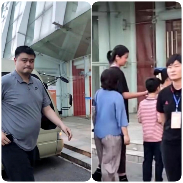 야오밍과 동행했던 올해 13세의 딸 야오친레이(오른쪽 사진)는 신장이  190cm를 넘어 주변에 있던 성인들보다도 큰 키로 주목받았다.