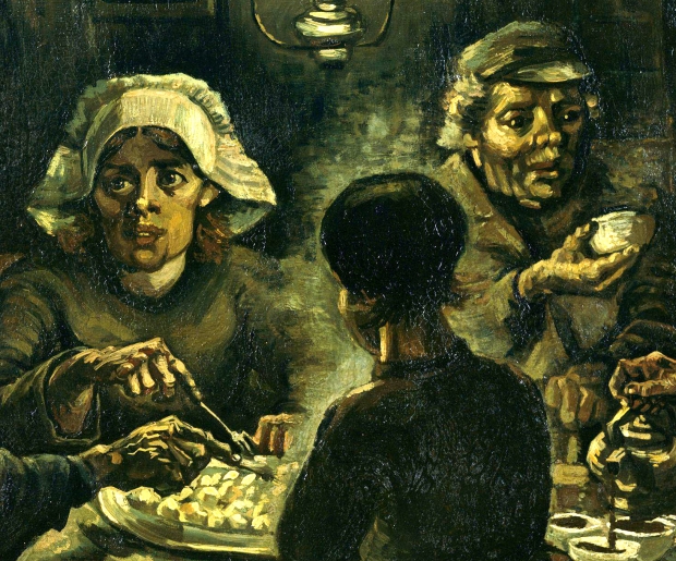 ‘감자 먹는 사람들’ 그림 부분.