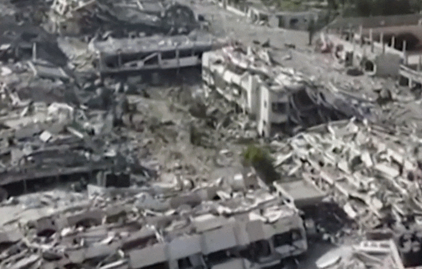 드론으로 촬영된 가자시티의 알 자흐라의 모습 일부,