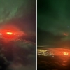 ‘신비 그 자체’ 녹색 오로라와 붉은 화산이 한 화면에…아이슬란드 현재 상황 [포착]