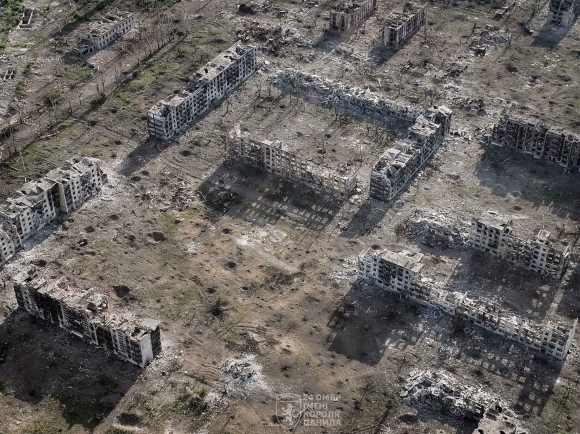 전쟁으로 폐허가 된 차시우야르의 모습. 사진=우크라이나 제24 기계화여단