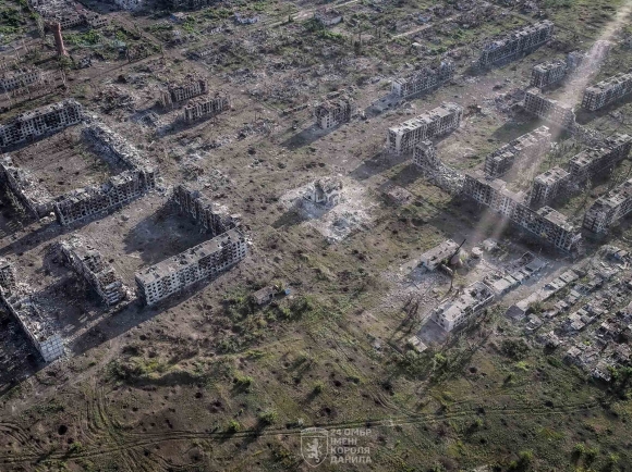 전쟁으로 폐허가 된 차시우야르의 모습. 사진=우크라이나 제24 기계화여단