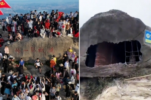 중국 유명 산 꼭대기 ‘명물 바위’···알고보니 가짜였다(영