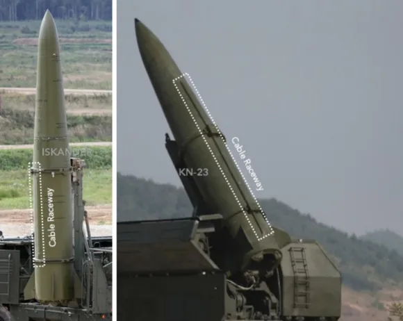 러시아의 ‘이스칸데르-M’(왼쪽), 북한의 KN-23 / 출처=제임스마틴 비확산연구센터(CNS)
