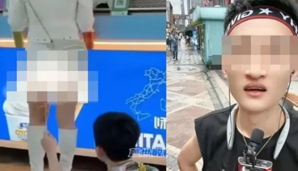 중국에서 4600만 팔로워를 거느린 한 왕홍이 거리에서 여성의 치마를 들추는 방송을 내보내고 있다. 중국에서 4600만 팔로워를 거느린 한 왕홍이 거리에서 여성의 치마를 들추는 방송을 내보내고 있다.