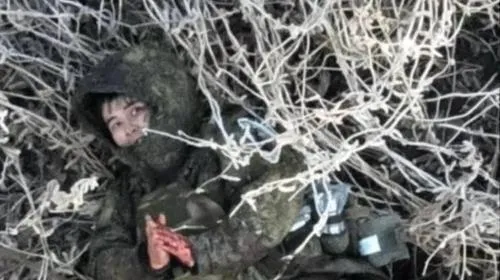 러시아 쿠르스크에서 우크라이나군의 공격을 받는 북한군 추정 병사. 우크라이나군 제공 영상 캡처