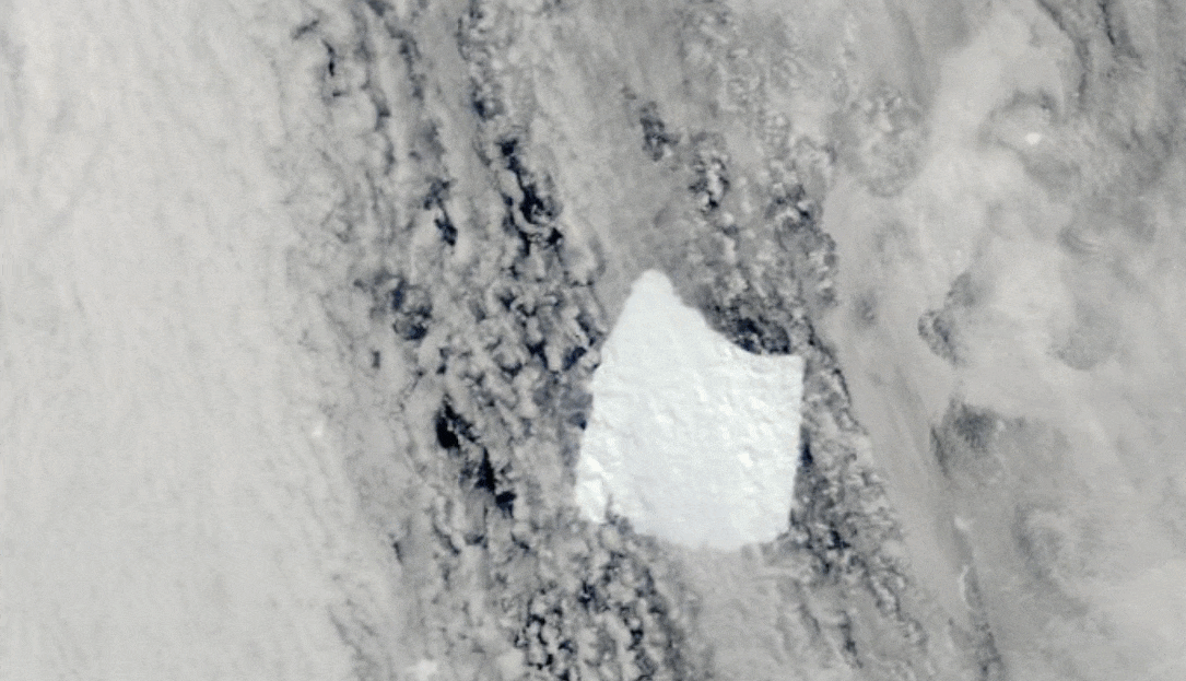 NASA 위성이 1월 1일~30일까지 촬영한  A23a 모습