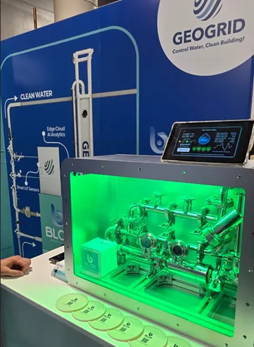 지오그리드의 수처리 기술 전시 모습.