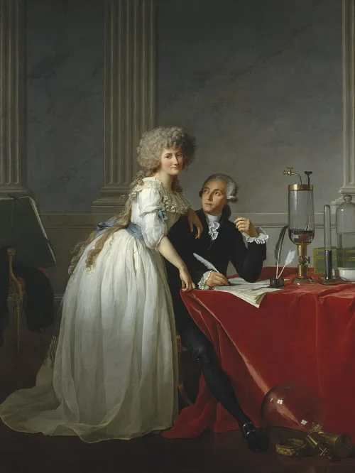 자크 루이 다비드, ‘라부아지에 부부의 초상’, 1788, 캔버스에 유채, 194×259㎝, 메트로폴리탄 미술관