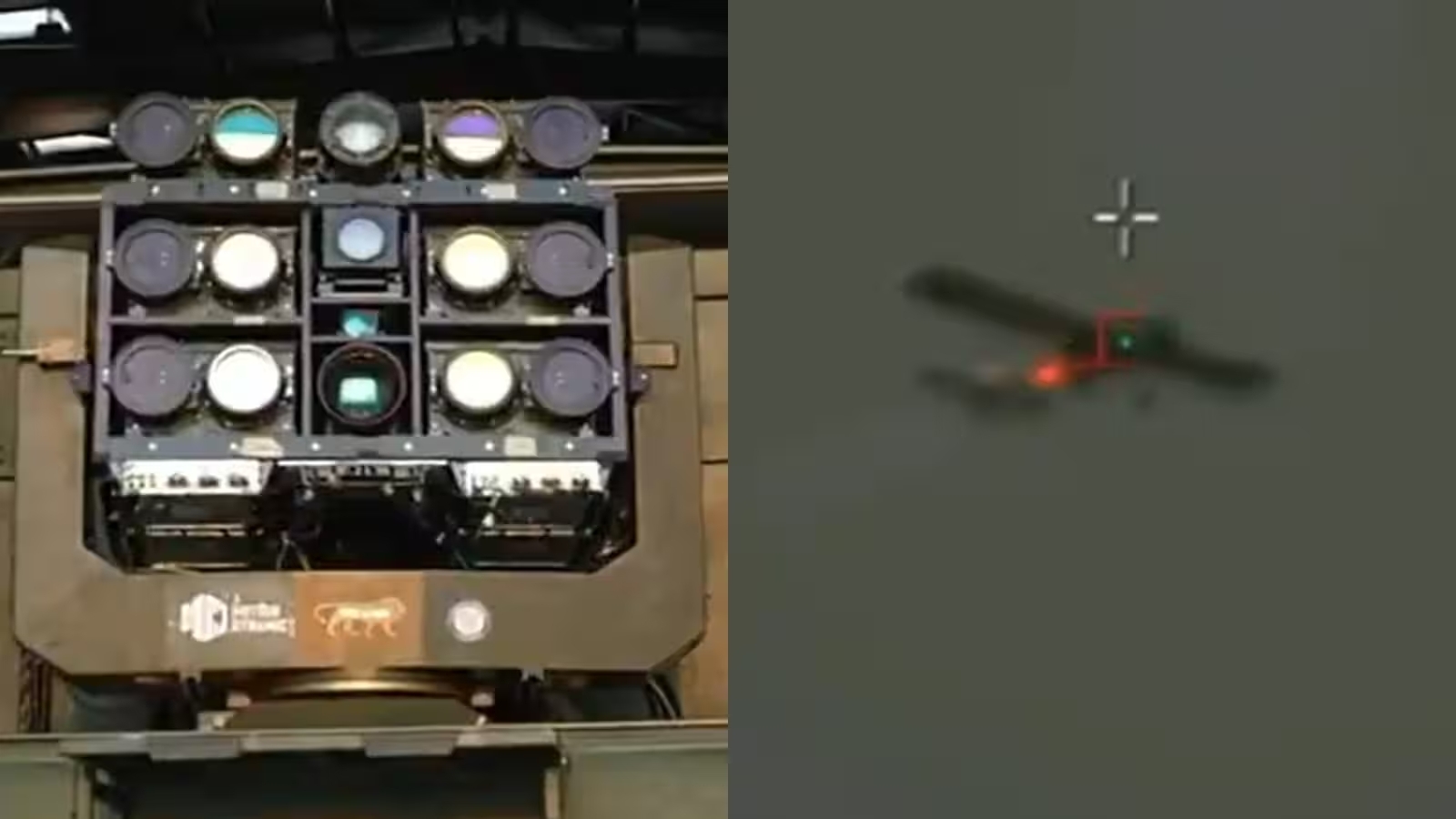 인도 레이저 무기 사하스트라 샤크티(왼쪽)와 이 무기가 겨냥한 고정익 드론. 출처=DRDO 인도 레이저 무기 사하스트라 샤크티(왼쪽)와 이 무기가 겨냥한 고정익 드론. 출처=DRDO