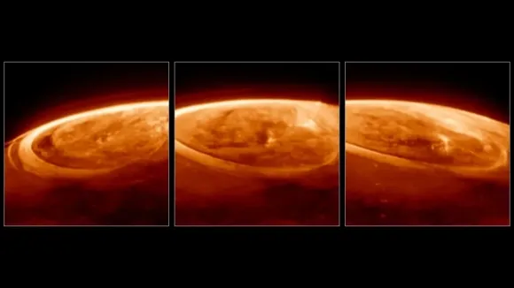 목성의 오로라. 사진= NASA, ESA, CSA, Jonathan Nichols (University of Leicester), Mahdi Zamani (ESA/Webb) 목성의 오로라. 사진= NASA, ESA, CSA, Jonathan Nichols (University of Leicester), Mahdi Zamani (ESA/Webb)